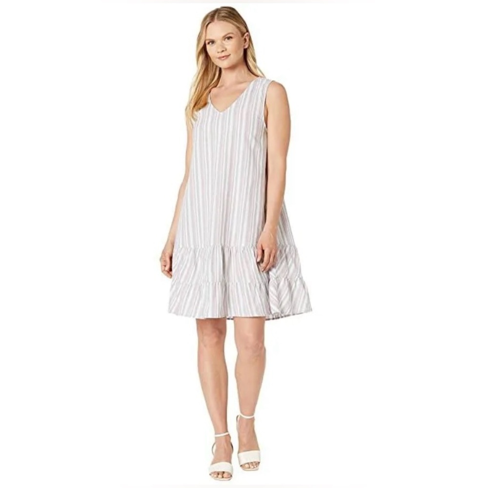 Fresh Produce Melody Rio Sun Dress‎ Relaxed Tiered Sleeveless Flamingo Stripe XL